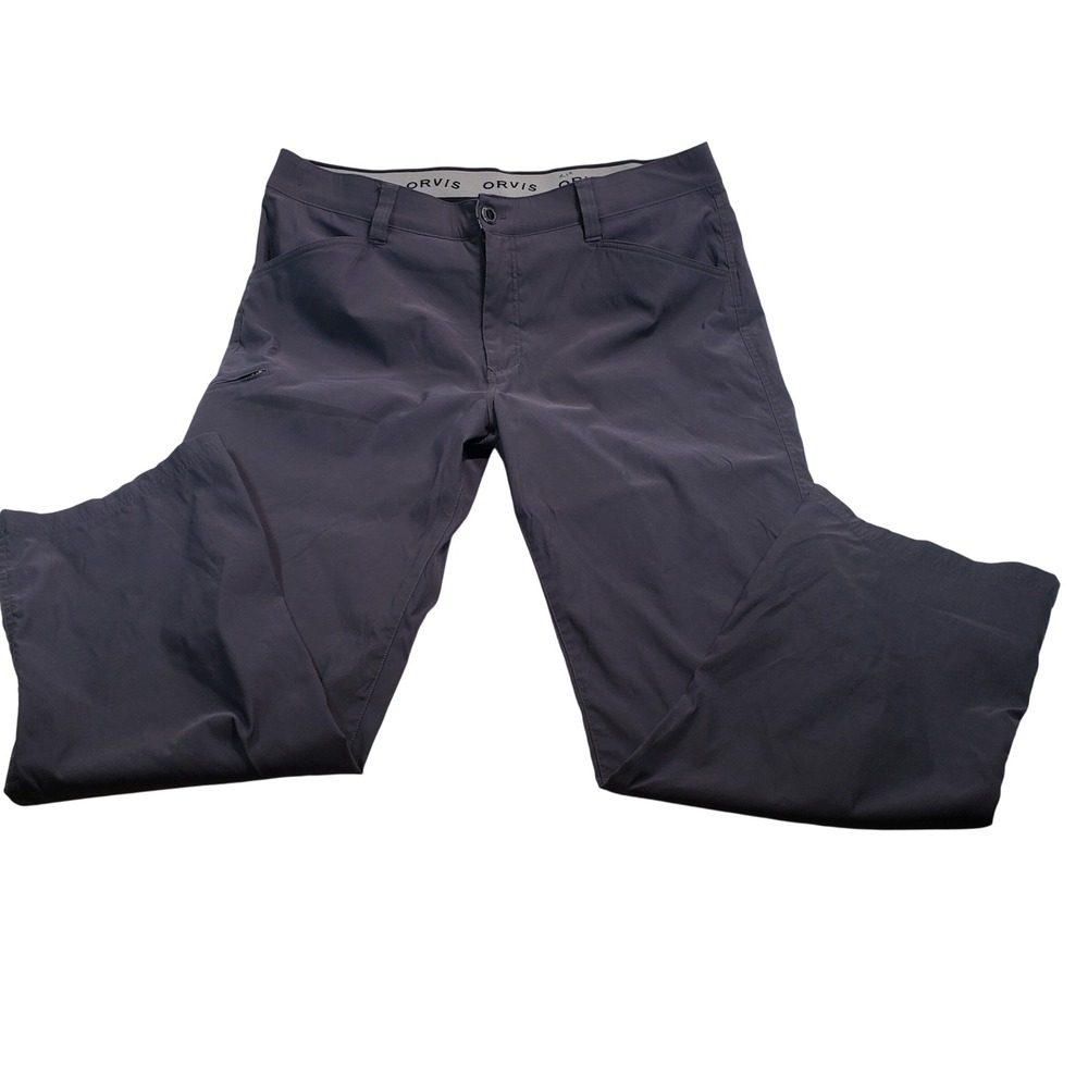 Orvis‎ Mens Gray Performance Hiking Travel Pants 40x32 Water Repellent Stretch